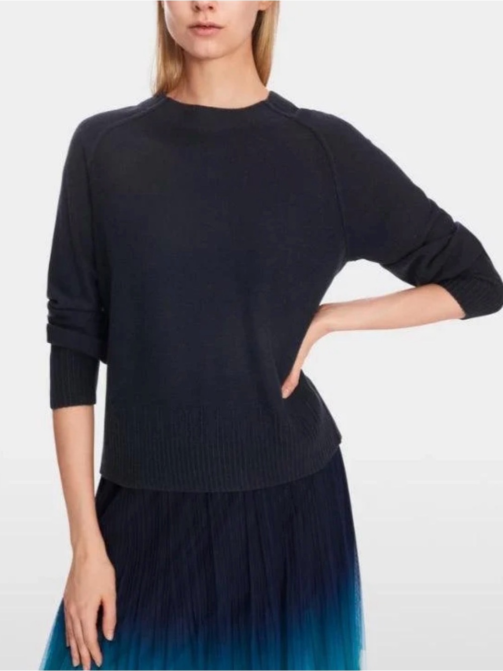 Marc Cain Wool Cashmere Blend Classic Crewneck Sweater - #193